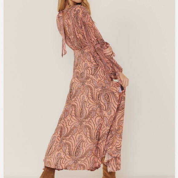 Free People Mirage Pink Paisley Maxi Dress Size 2 - Picture 5 of 12